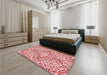 Patterned Red Rug in a Bedroom, pat604rd