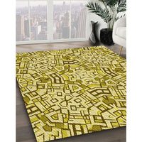 Patterned Dark Bisque Brown Rug, pat604yw