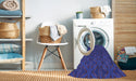 Machine Washable Transitional Sapphire Blue Rug in a Washing Machine, wshpat605blu