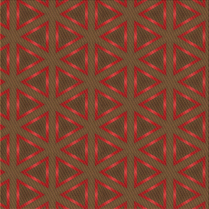 Round Patterned Tomato Red Rug, pat605org