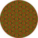 Square Patterned Olive Green Rug, pat605yw