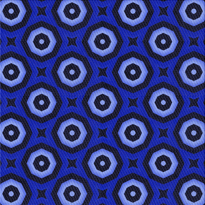 Round Patterned Royal Blue Rug, pat607blu