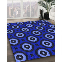 Patterned Royal Blue Rug, pat607blu