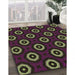 Patterned Purple Lily Purple Rug in Family Room, pat607brn