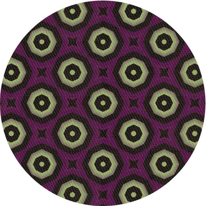 Square Machine Washable Transitional Purple Lily Purple Rug in a Living Room, wshpat607brn