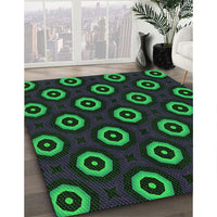 Patterned Midnight Gray Rug, pat607grn