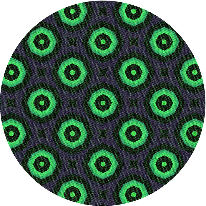 Square Patterned Midnight Gray Rug, pat607grn