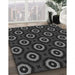 Machine Washable Transitional Midnight Gray Rug in a Family Room, wshpat607gry