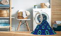 Machine Washable Transitional Blue Rug in a Washing Machine, wshpat607lblu