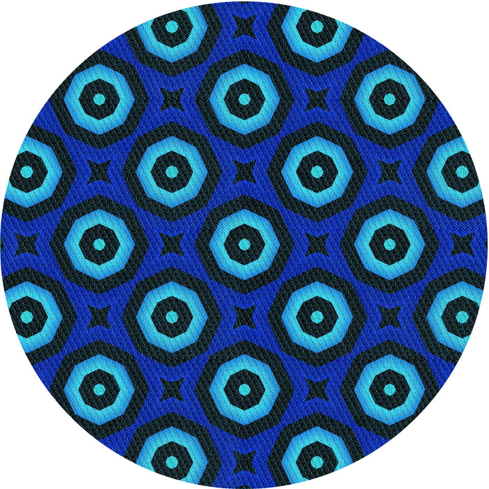 Square Patterned Blue Rug, pat607lblu