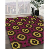 Patterned Saddle Brown Rug, pat607org