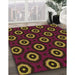 Patterned Saddle Brown Rug in Family Room, pat607org