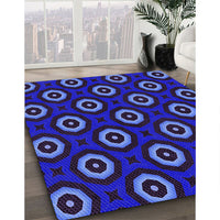 Patterned DarkBlue Rug, pat607pur