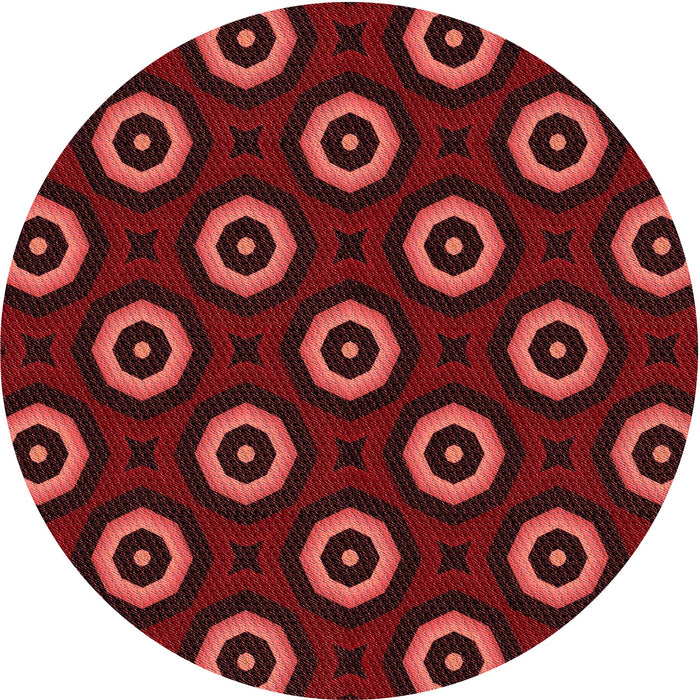 Square Machine Washable Transitional Crimson Red Rug in a Living Room, wshpat607rd