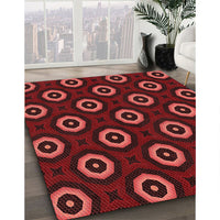 Patterned Crimson Red Rug, pat607rd