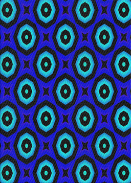 Patterned Navy Blue Novelty Rug, pat607