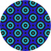 Sideview of Patterned Navy Blue Novelty Rug, pat607