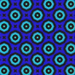 Square Patterned Navy Blue Novelty Rug, pat607