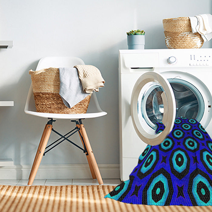 Machine Washable Transitional Navy Blue Rug in a Washing Machine, wshpat607