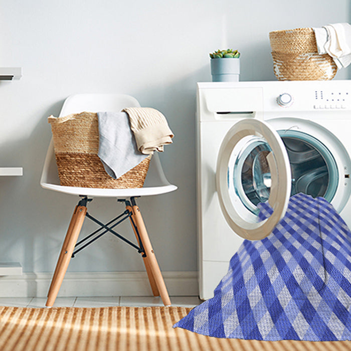Machine Washable Transitional Blue Rug in a Washing Machine, wshpat608blu