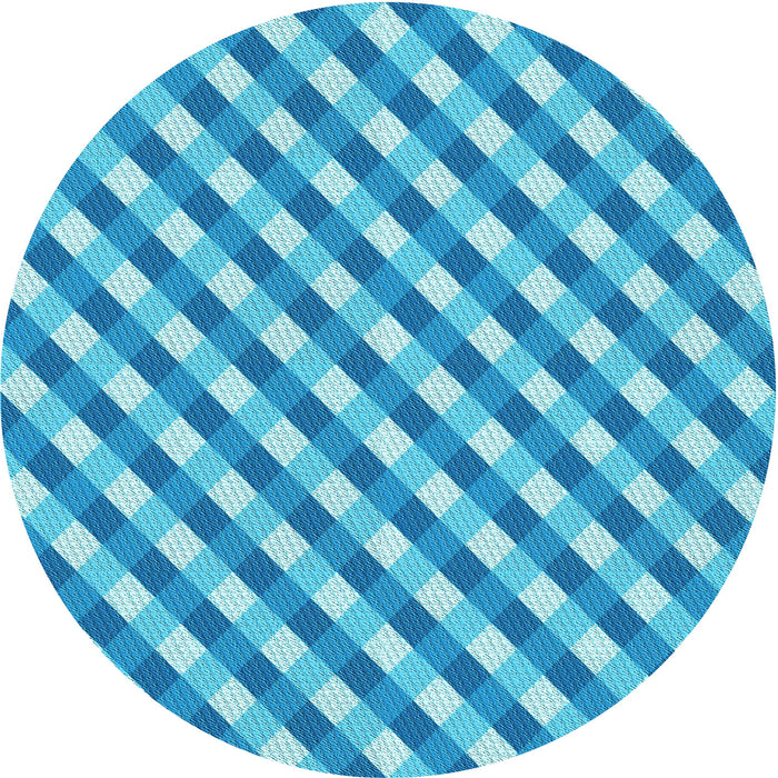 Square Patterned Neon Blue Rug, pat608lblu