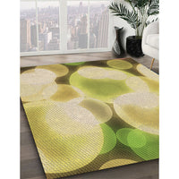 Patterned Dark Golden Brown Rug, pat609brn