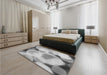 Patterned Silver Gray Rug in a Bedroom, pat609gry