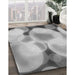 Machine Washable Transitional Silver Gray Rug in a Family Room, wshpat609gry