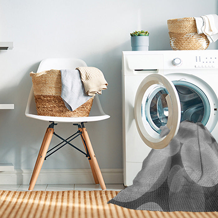 Machine Washable Transitional Silver Gray Rug in a Washing Machine, wshpat609gry