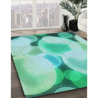 Patterned Mint Green Rug, pat609lblu