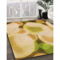 Patterned Chrome Gold Yellow Rug, pat609org