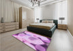 Patterned Blossom Pink Rug in a Bedroom, pat609pur