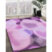 Machine Washable Transitional Blossom Pink Rug in a Family Room, wshpat609pur