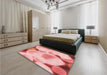 Patterned Red Rug in a Bedroom, pat609rd