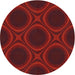 Sideview of Patterned Crimson Red Novelty Rug, pat60