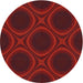 Square Machine Washable Transitional Crimson Red Rug, wshpat60