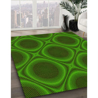 Patterned Deep Emerald Green Rug, pat61yw