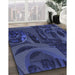 Machine Washable Transitional Royal Blue Rug in a Family Room, wshpat610blu