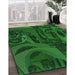 Machine Washable Transitional Deep Emerald Green Rug in a Family Room, wshpat610grn