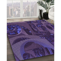 Patterned Purple Violet Purple Rug, pat610pur