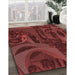 Machine Washable Transitional Red Rug in a Family Room, wshpat610rd