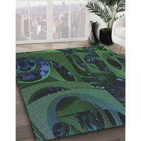 Patterned Black Novelty Rug, pat610