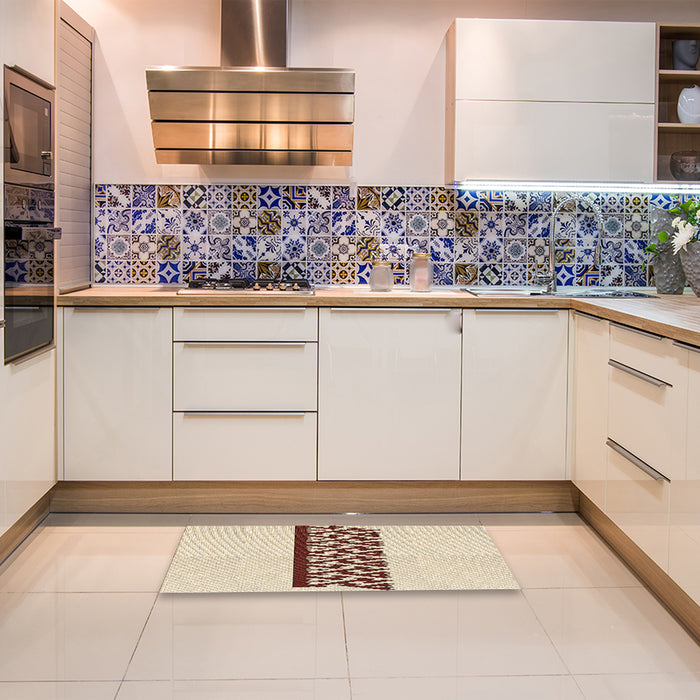 Patterned Moccasin Beige Rug in a Kitchen, pat611brn