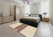 Patterned Moccasin Beige Rug in a Bedroom, pat611brn