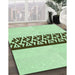 Machine Washable Transitional Green Rug in a Family Room, wshpat611grn