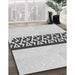 Patterned Platinum Gray Rug in Family Room, pat611gry