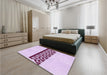 Patterned Medium Orchid Purple Rug in a Bedroom, pat611pur