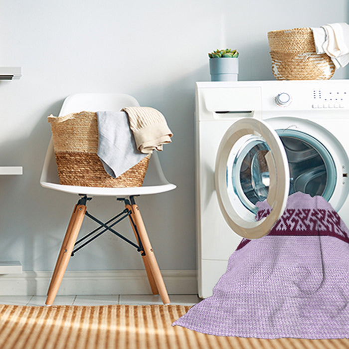 Machine Washable Transitional Medium Orchid Purple Rug in a Washing Machine, wshpat611pur