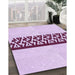 Patterned Medium Orchid Purple Rug in Family Room, pat611pur