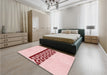 Patterned Pink Rug in a Bedroom, pat611rd